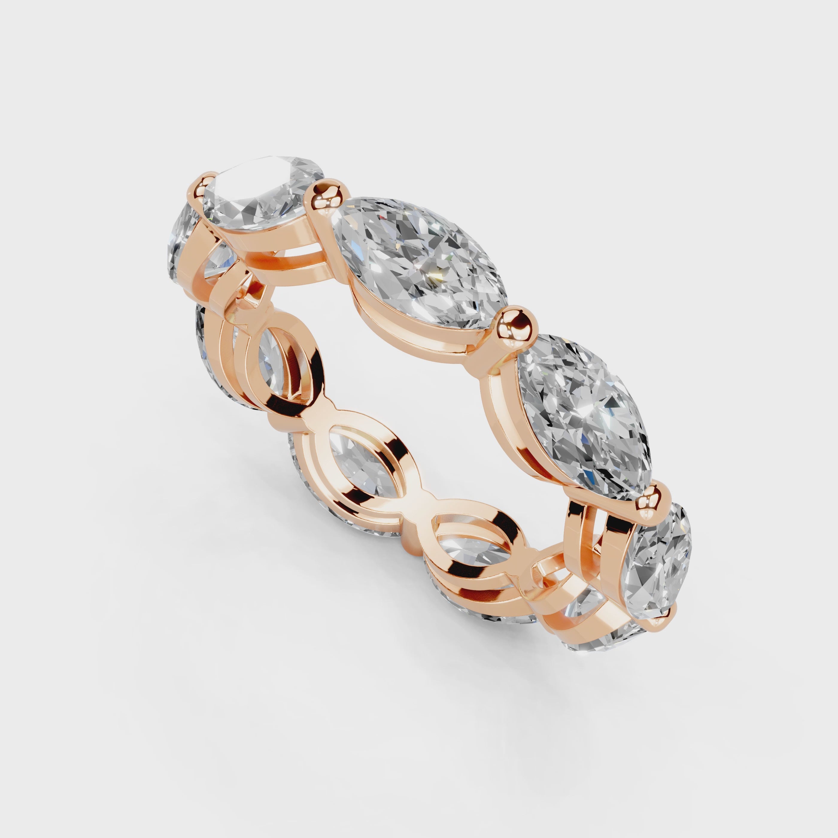 Marquise Cut Lab Grown Diamond Eternity Band