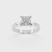 Princess Cut Square Prongs Solitaire Lab Grown Diamond Engagement Ring (3mm width)