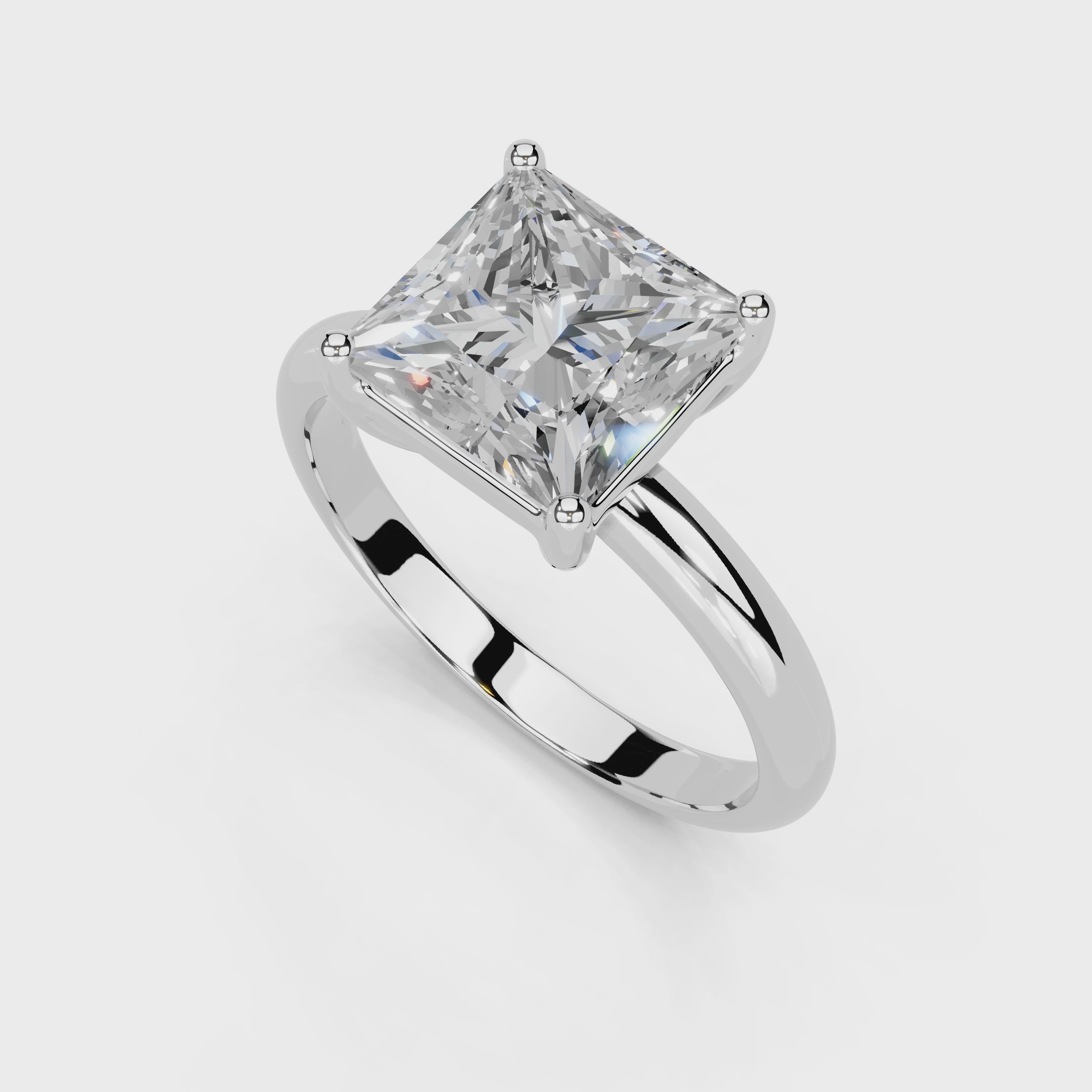 Princess Cut Classic  Solitaire Lab Grown Diamond Engagement Ring