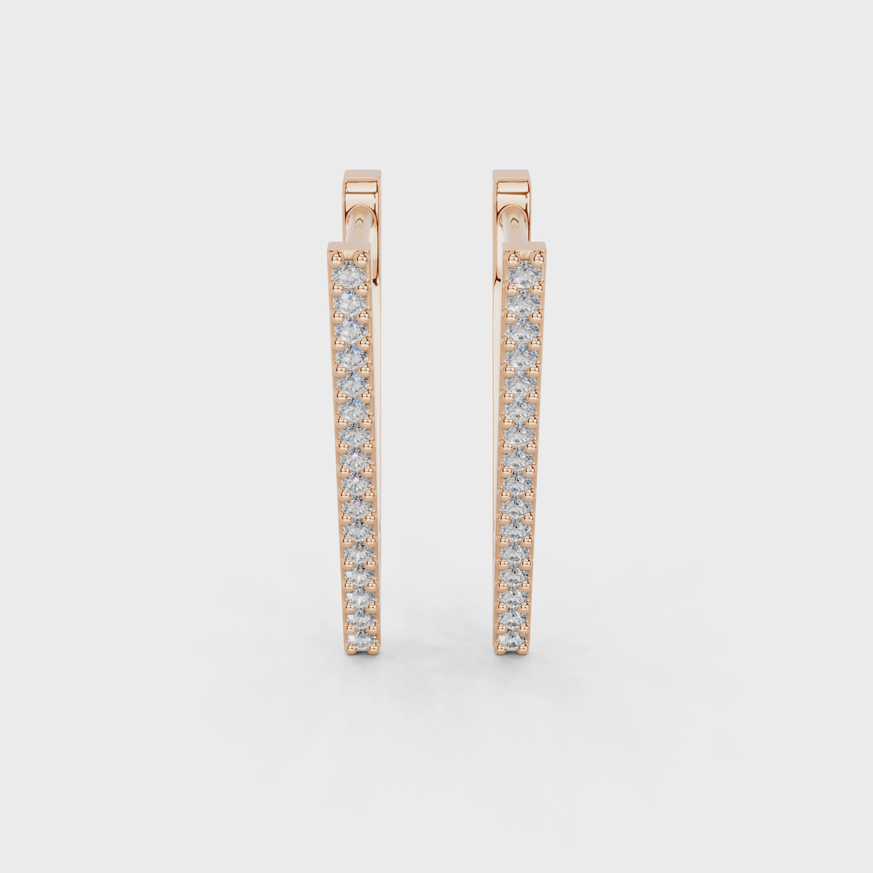 V style Hoop 1.12 cttw Lab Grown Diamond Earrings