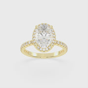 Oval Cut Halo Lab Grown Diamond Engagement Ring