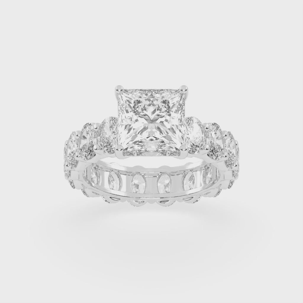 Princess Cut Fancy Lab Grown Diamond Engagement Ring