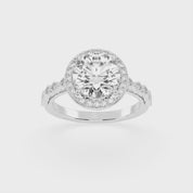 Round Cut Halo Lab Grown Diamond Engagement Ring