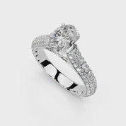 Oval Cut with Hidden Stones Double Pave Lab Grown Diamond Engagement Ring