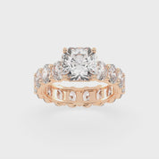 Asscher Cut Fancy Lab Grown Diamond Engagement Ring