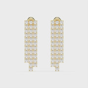 Dangle Drop round cut 2.31 Cttw Lab Grown Diamond Earrings