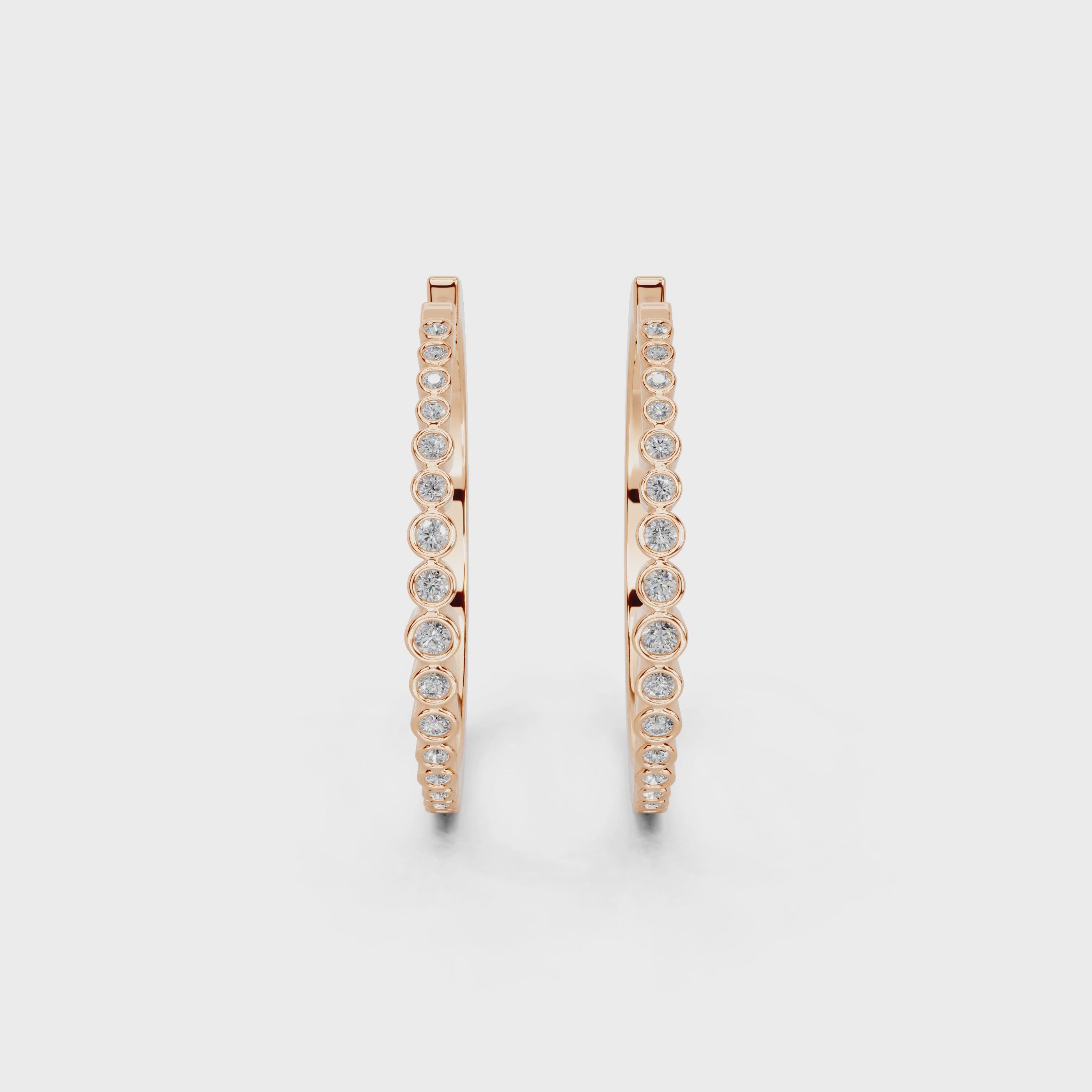 Fancy Hoop Round Cut 0.37 cttw Lab Grown Diamond Earrings