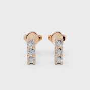 Drop Round cut 0.27 Cttw Lab Grown Diamond Earrings