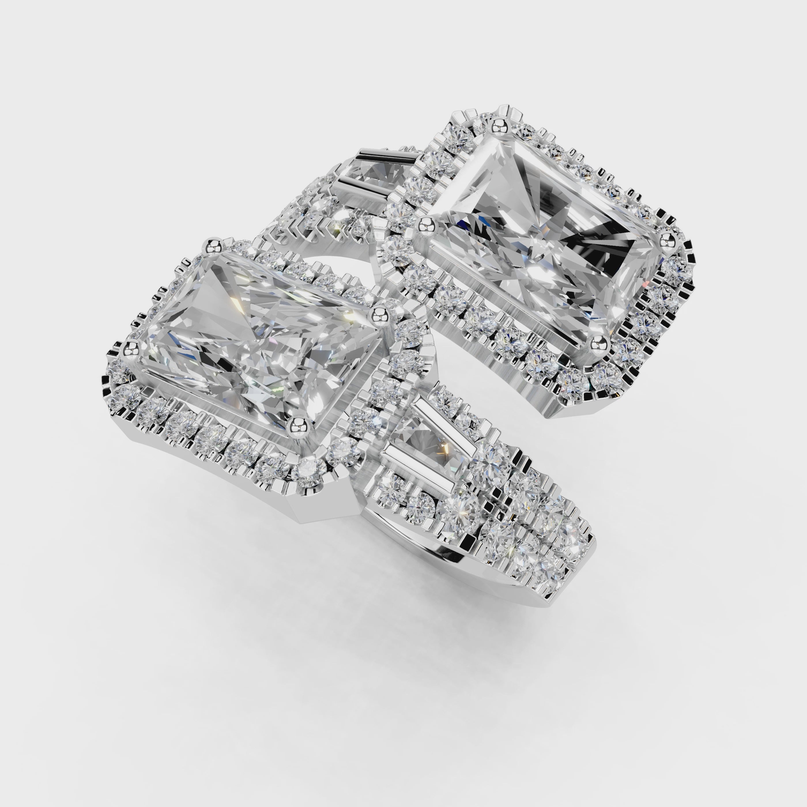 Radiant Cut Fancy  Lab Grown Diamond Engagement Ring