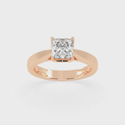 Princess Cut Petal-shaped Solitaire Lab Grown Diamond Engagement Ring (3.5 mm width)