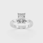 Radiant Cut Square Prongs Solitaire Lab Grown Diamond Engagement Ring (3mm width)