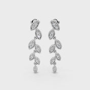 Vine Cascade style 0.42 cttw lab grown diamond earrings