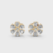 Flower Style round and pear cut 1.89 Cttw Lab Grown Diamond Studs