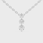 Three Stone Round Cut 1.01 Cttw Lab Grown Diamond Pendant