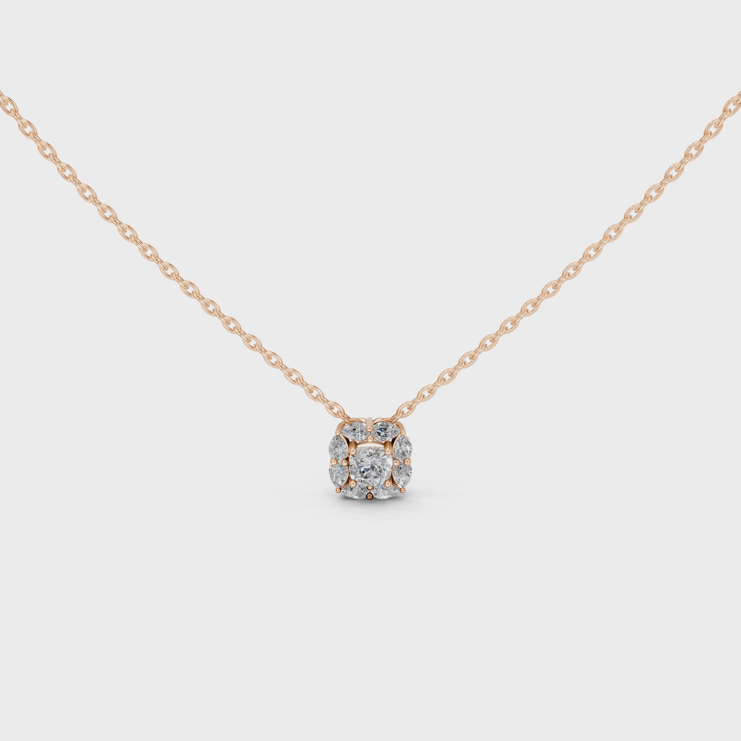 Square Cushion and Pear Cut 1.63 Cttw Lab Grown Diamond Pendant