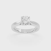 Asscher Cut Petal-shaped Solitaire Lab Grown Diamond Engagement Ring (3.5 mm width)