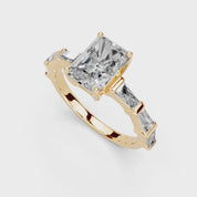 Radiant Cut Fancy  Lab Grown Diamond Engagement Ring