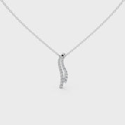 Dangle Drop Round Cut 1.37 Cttw Lab Grown Diamond Pendant