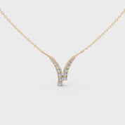 Fancy V shaped Round Cut 1.80 Cttw Lab Grown Diamond Pendant