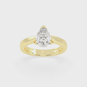 Pear Cut Petal-shaped Solitaire Lab Grown Diamond Engagement Ring (3.5 mm width)