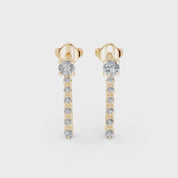 Long Drop Earrings 0.7 Cttw Lab Grown Diamond Earring