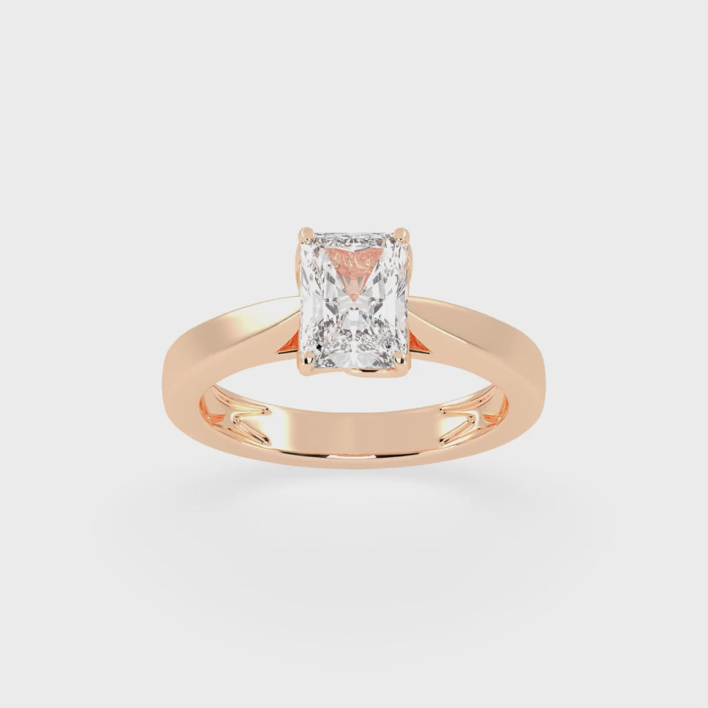 Radiant Cut Petal-shaped Solitaire Lab Grown Diamond Engagement Ring (3.5 mm width)