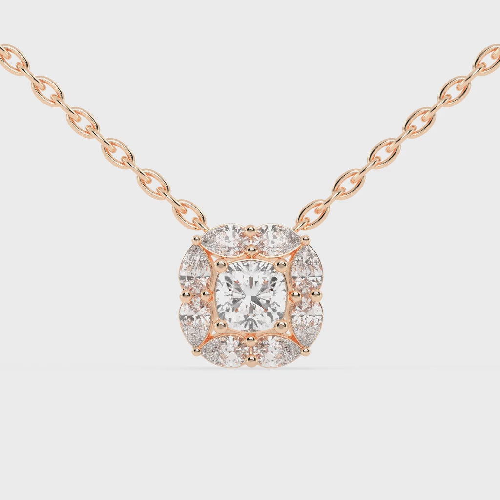 Square Cushion and Pear Cut 1.63 Cttw Lab Grown Diamond Pendant