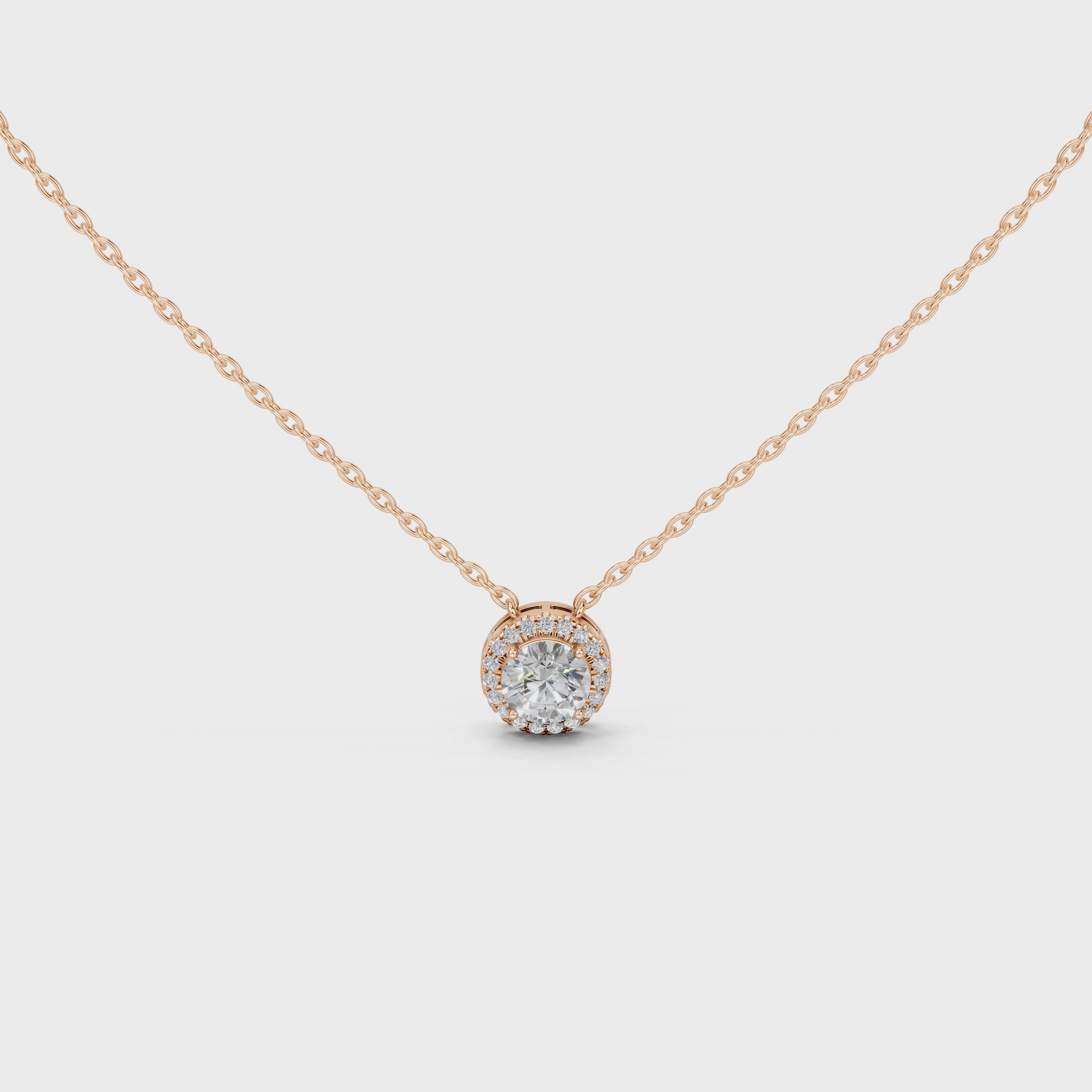 Fancy Halo Round Cut 2.38 Cttw Lab Grown Diamond Pendant